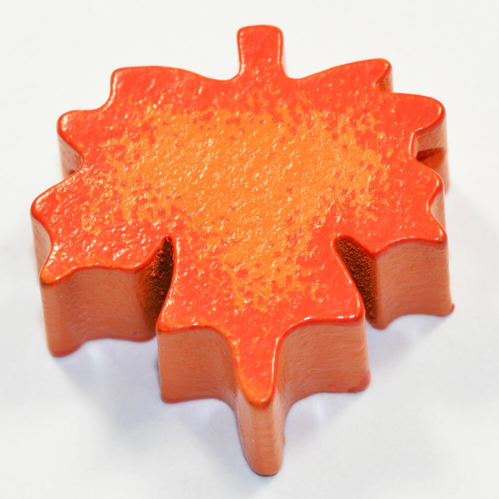 African Beads - メイプルリーフ型 ハロウィンカラー ウッドビーズ 木製 約20mm オレンジ 2コ入り CT043