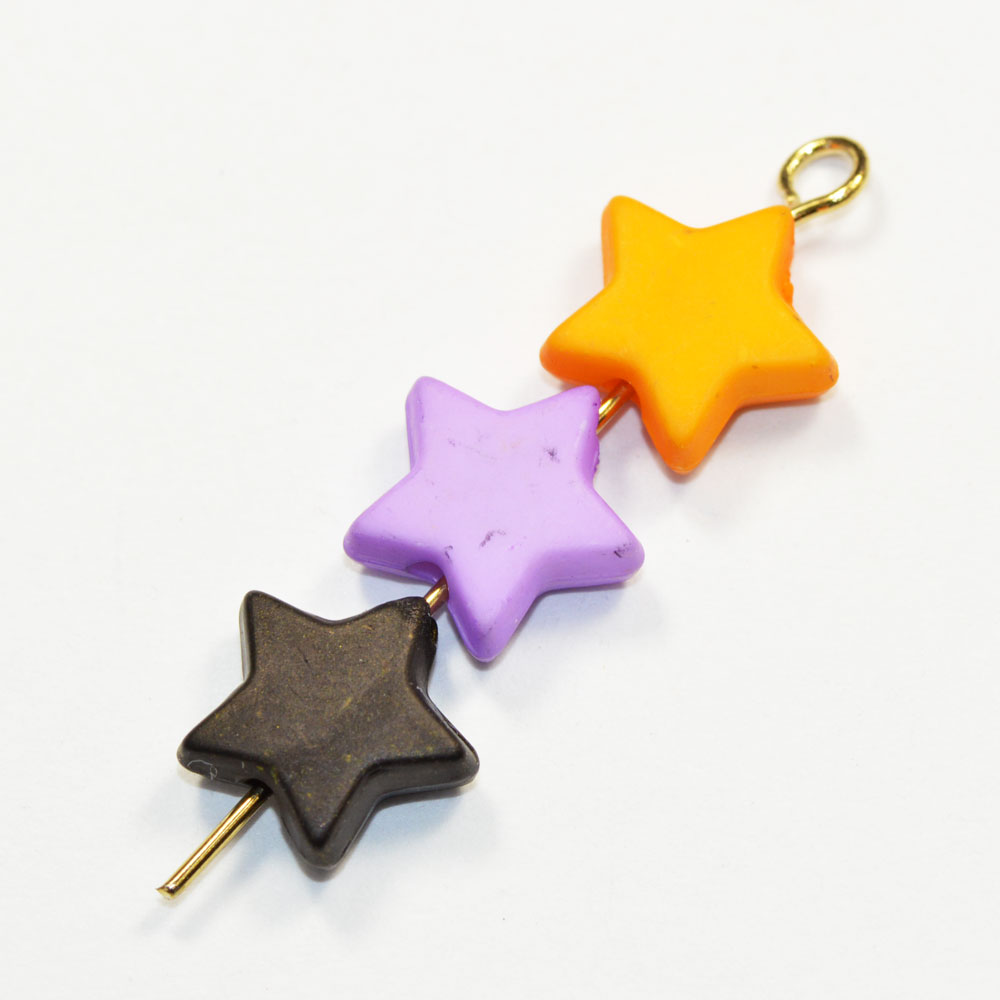 訳あり品 ハロウィンカラー ミックス アクリル製 星型 スター 8～9mm ビーズ 10コ入り CT059 汚れバリ有り strabeads-10012685 ビーズショップ・ストロビーズ サンプル画像3