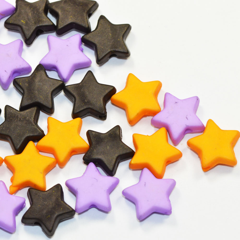 訳あり品 ハロウィンカラー ミックス アクリル製 星型 スター 8～9mm ビーズ 10コ入り CT059 汚れバリ有り strabeads-10012685 ビーズショップ・ストロビーズ サンプル画像2