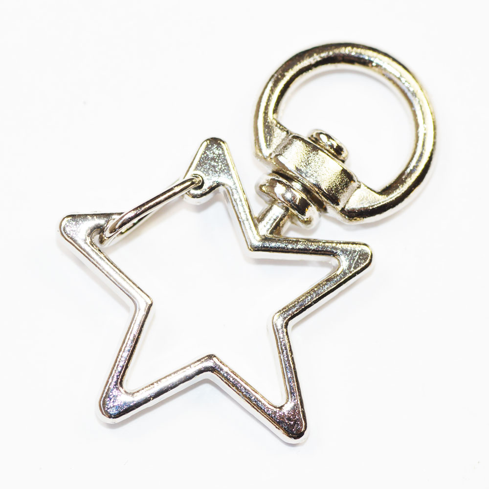 星型 スター キーホルダー キーリング 小さめ 銀色 シルバーカラー アクセサリーパーツ 金具 1コ売り CT079 strabeads-10012758 ビーズショップ・ストロビーズ サンプル画像2
