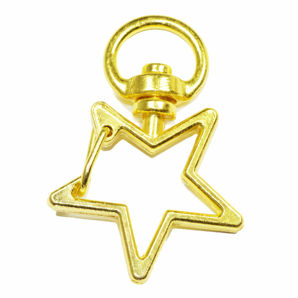 乐天商城 - 星型 スター キーホルダー キーリング 小さめ 金色 ゴールドカラー アクセサリーパーツ 金具 1コ売り CT088