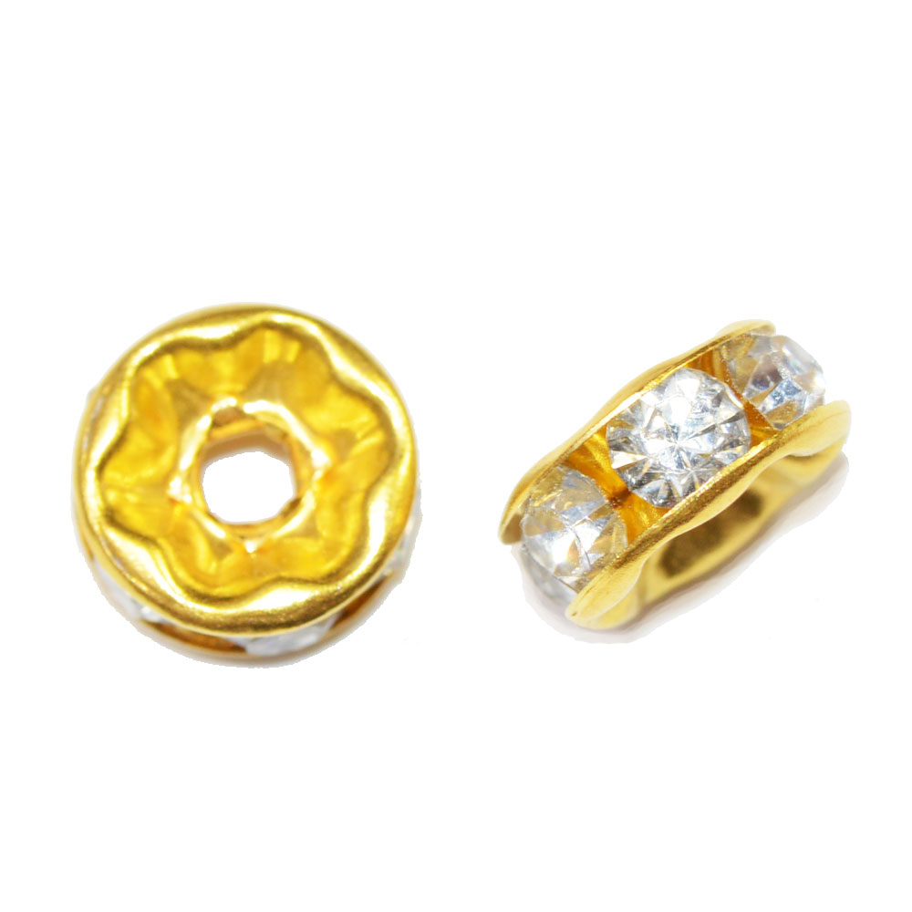 乐天商城 - 平ロンデル 8mm クリスタル ゴールド 10コ入り CT130