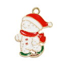 Xmas チャーム 雪だるま スノーマン 赤い帽子 赤いマフラー クリスマス 1コ入り CT071-25