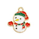 Xmas チャーム 雪だるま スノーマン 赤い帽子と手袋 赤と緑のマフラー クリスマス 1コ入り CT071-26