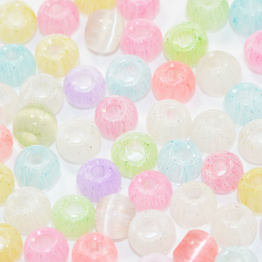 Glass Beads - キャッツアイ ビーズ ミックスカラー アソート 4mm 20コ入り CT151