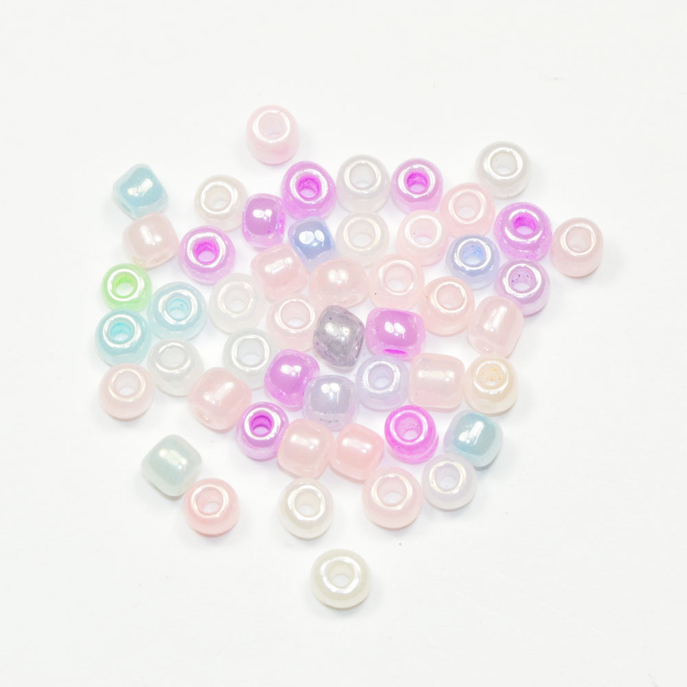 乐天商城 - マカロンカラー ビーズ 3mm程度 ガラス製 10コ入り パステルミックス EB010