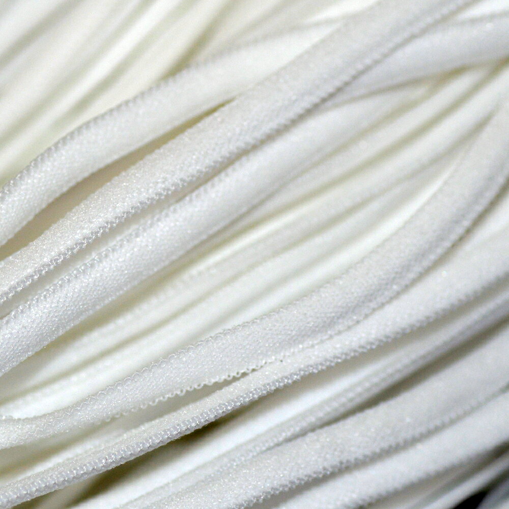 マスク ゴムひも 幅約4.4mm 厚み約1.7mm 白 ホワイト ご注文数の長さにカットします DM1 strabeads-10012011 ビーズショップ・ストロビーズ サンプル画像3