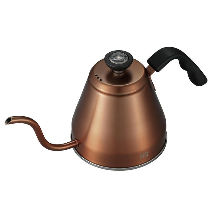 シービージャパン QAHWA(カフア) コーヒーポット 1.2L カッパー 樹脂製ハンドル 細口タイプ 温度計付き ドリップケトル