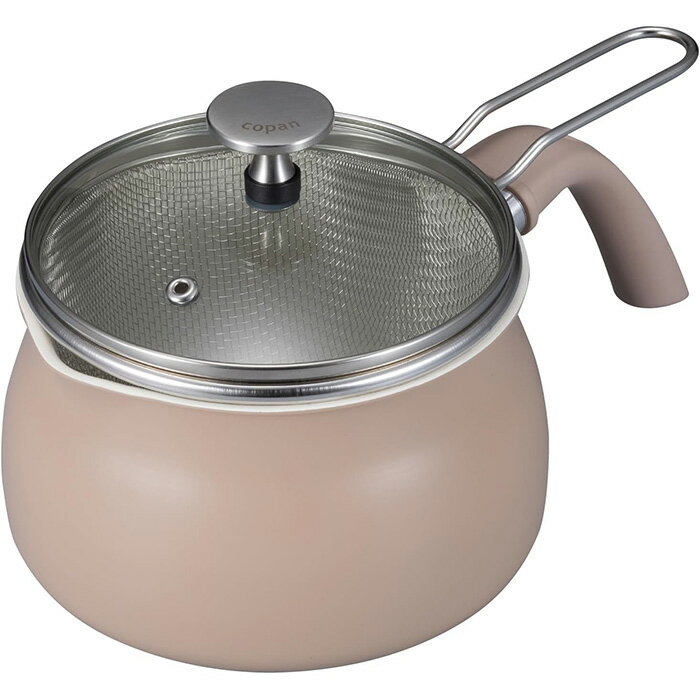 シービージャパン ザル付き多用途鍋1.8L copan IH対応 ベージュ 専用ザル ガラス蓋付き 内面セラミック塗装加工