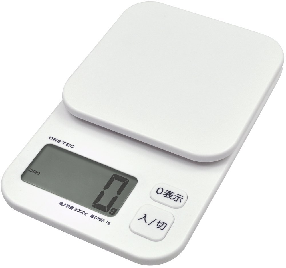 【2160円以上送料無料】 ドリテック デジタルスケール（計り）トルテ3Kg　ホワイト KS-374　WT