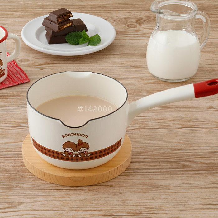 富士ホーロー MNC-12M モンチッチチェック 12cm ミルクパン