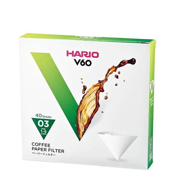 ハリオ VCF-03-40W V60用 コーヒー ペーパーフィルター03W 【40枚入 1〜6杯用 酸素漂白 コーヒー 円す..