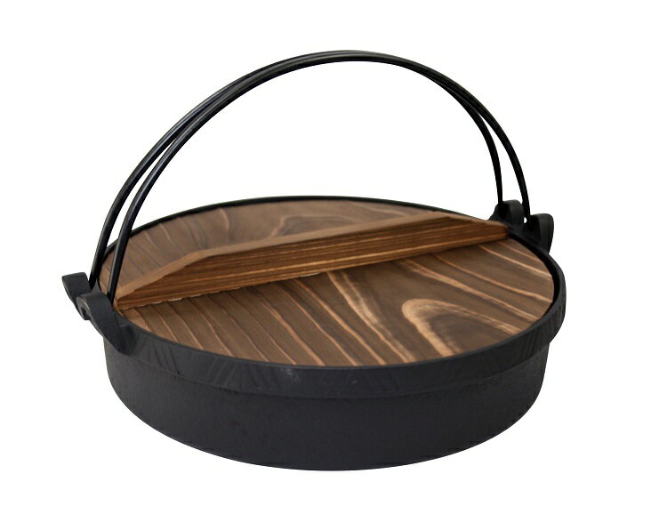 池永鉄工 南部鉄 IH対応 すき鍋 いろどり 木蓋付 26cm