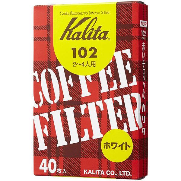 カリタ コーヒーフィルター102 40枚入り 2-4人用 【kalita ペーパー フィルター ろ紙 珈琲 コーヒー 紙 ホワイト 白】