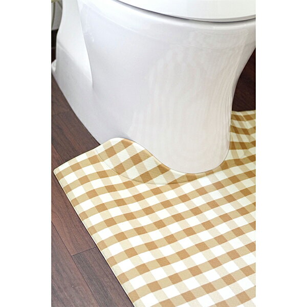【2160円以上送料無料】オカトー スキマにピタっ！ 拭けるPVCトイレマット 55×60 チェックB 2