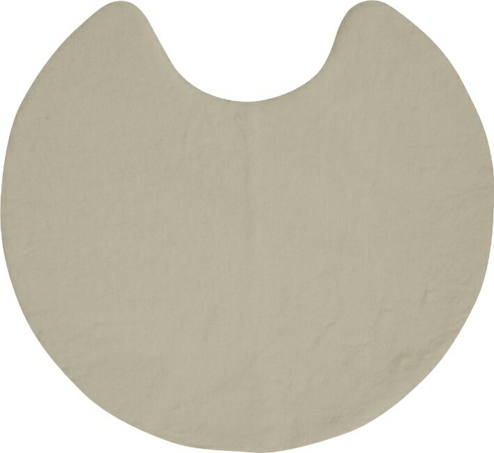 オカトー pupumof ラビットファー調 トイレマット グレージュ 【ふわふわ おしゃれ 60cm オーバル トイ..