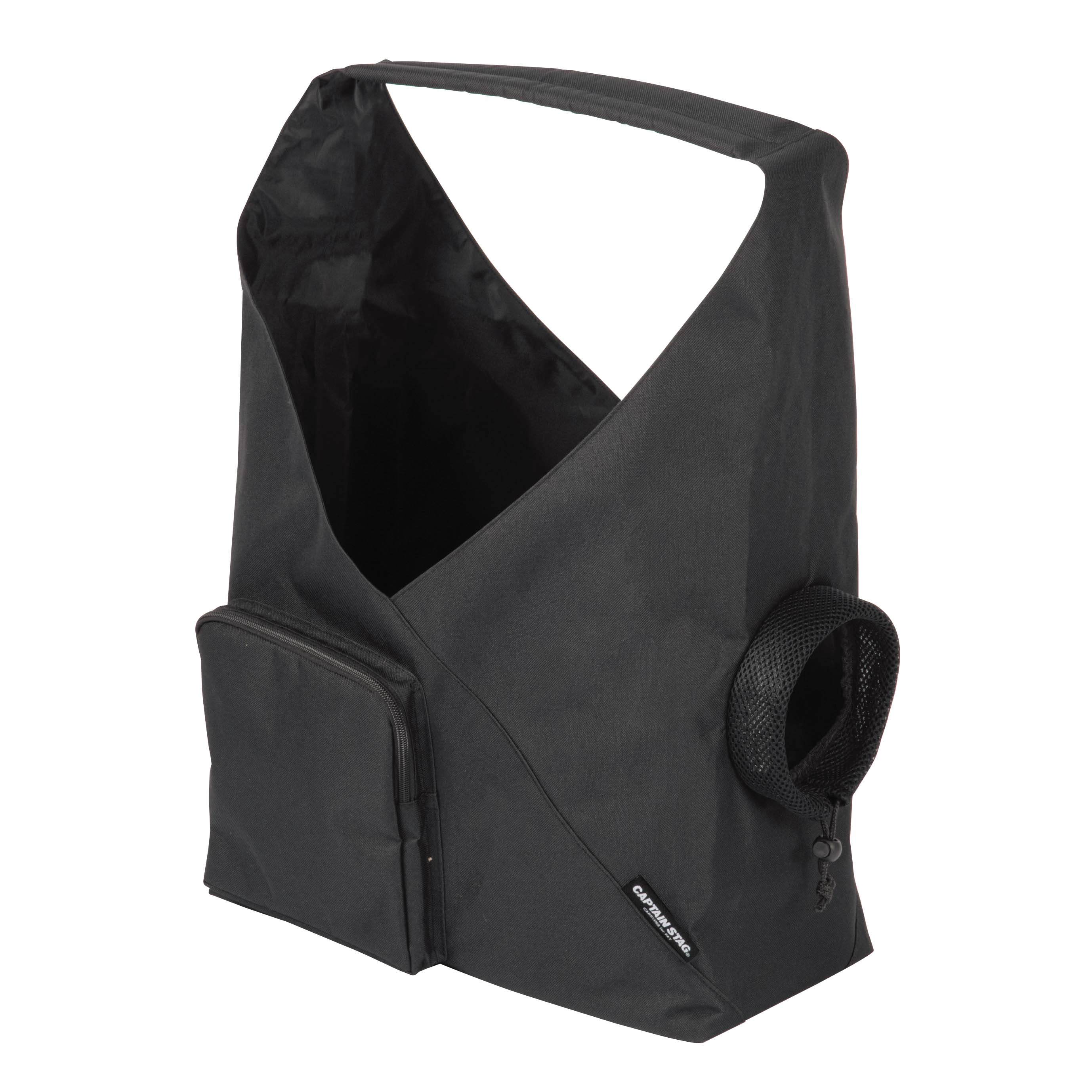 パール金属　UW-5046　ペット用 キャリーバッグ（ブラック）　【キャプテンスタッグ　CS　ペットキャリー　ペット用バッグ　ペット用リュック　防災　飛び出し防止金具付き　旅行　お出かけ】