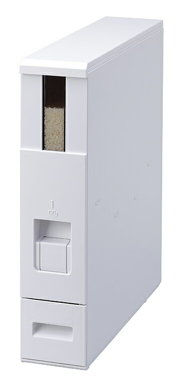 エムケー精工 米びつ ライスエースS スリムタイプ 6kg ホワイト RCB-06SW 簡単計量