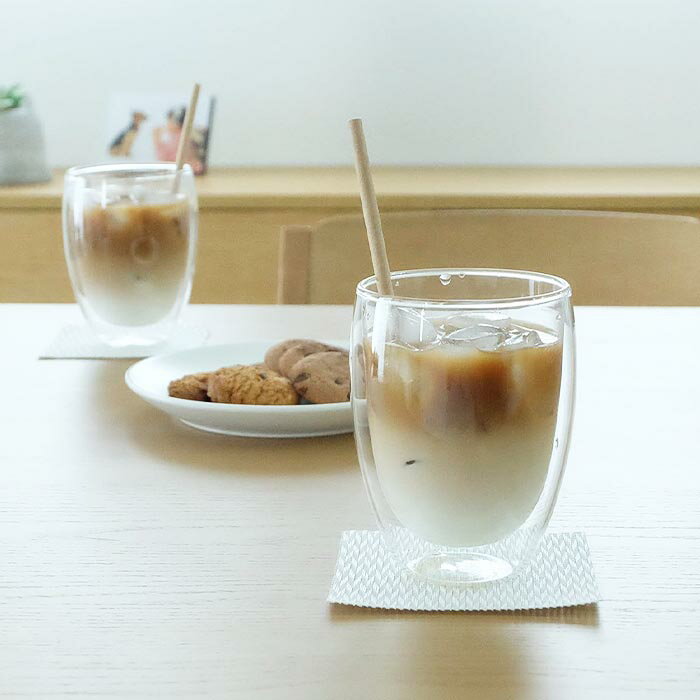 パール金属 CP-8539 PYREX ダブルウォールグラス350ml 2pcs