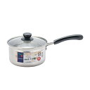 【2160円以上送料無料】パール HB-6512 ベジック ステンレス製ガラス蓋付片手鍋16cm
