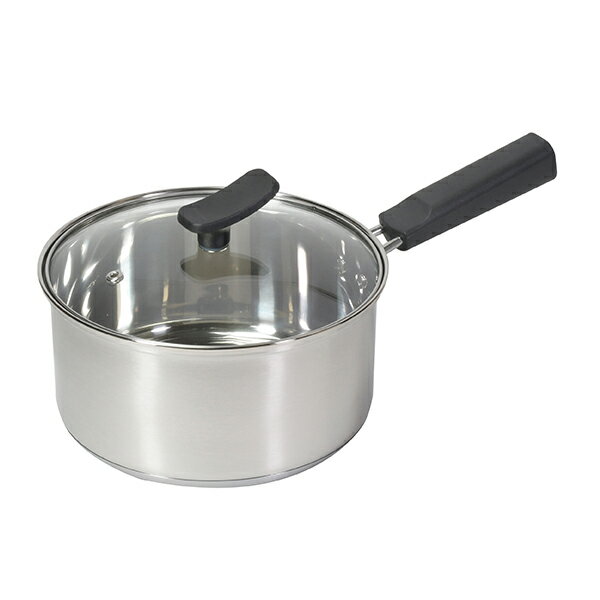 〜20 cm - 【送料無料】パール　HB-6572 チーノ ステンレス製3層底ガラス蓋付片手鍋18cm