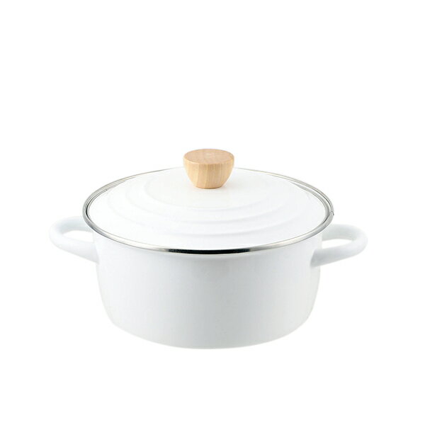 【送料無料】パール　HB-5312 プレサージュ ホーロー両手鍋20cm(ホワイト)