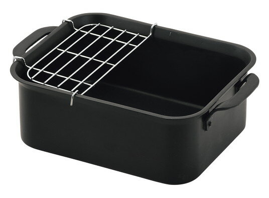 パール金属 ワイドなIH対応鉄製長方型天ぷら鍋19×15cm(アミ付) HC-802 【ガス火対応 IH対応 網 フライ 揚げ物 お弁当 てんぷら】