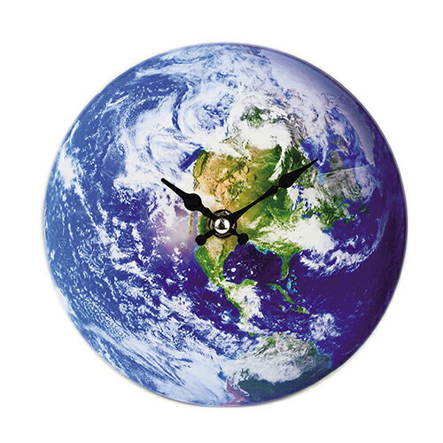 【2160円以上送料無料】パール金属　卓上ガラス時計 ROUND 17 『Earth』　16AV-079