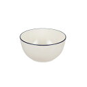 【2160円以上送料無料】パール金属 渕彩 クリーンコートボウルMホワイト&ネイビー K-6325