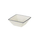 【2160円以上送料無料】パール金属 渕彩 クリーンコート角小鉢 ホワイト&ネイビー K-6332