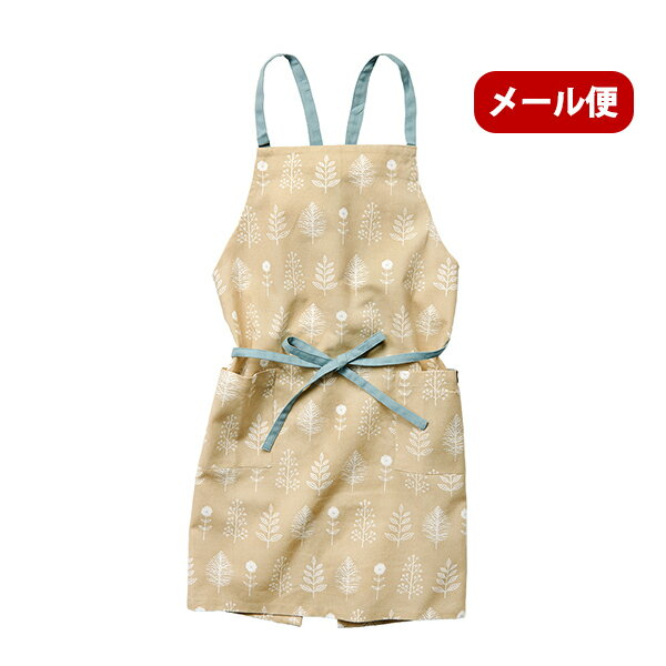 【メール便送料無料】レップ エプロン エリン BE　ベージュ　花柄　北欧風　シンプル