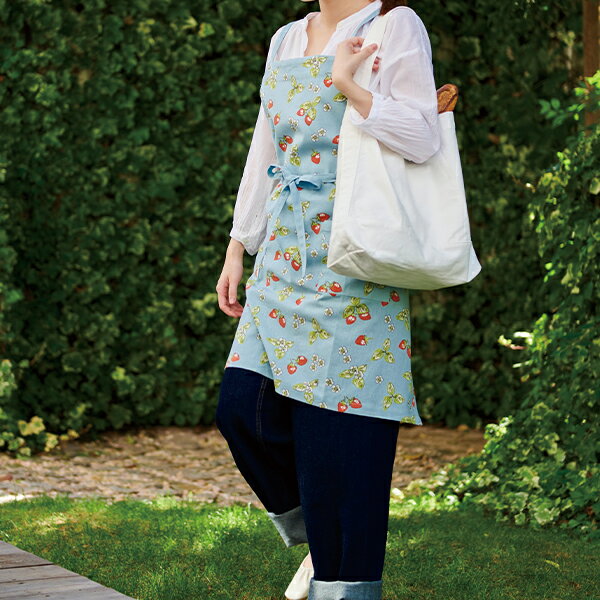 【2160円以上送料無料】レップ エプロン ベリー BL　ブルー　いちご　かわいい