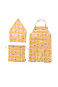 レップ キッズエプロン サンレモン ピンク Mサイズ 100cm〜130cm 三角巾・巾着3Pセット