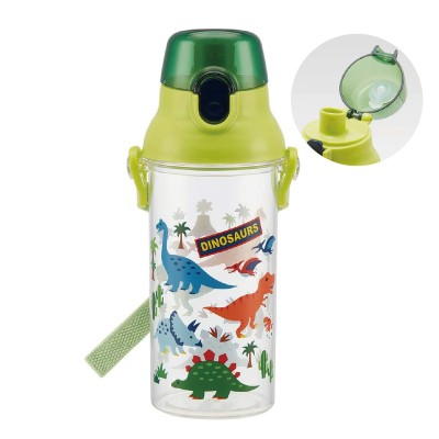 スケーター ディノザウルス ワンタッチクリアボトル 480ml 直飲み 食洗器対応 PSB5TR