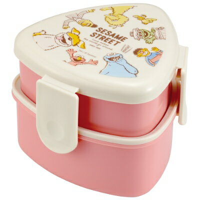 スケーター ONWT1AG 抗菌三角おにぎりランチボックス セサミ レトロ 【二段 500ml レンジ対応 かわいい 子供 ランチボックス 弁当箱 コンパクト】