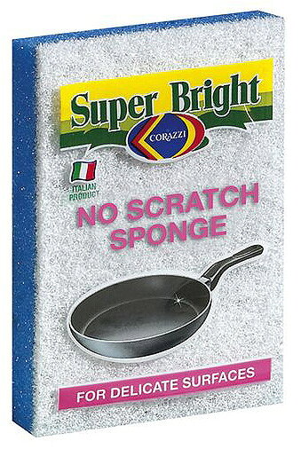 ■テフロン加工品(フライパン等)向けのイタリア製スポンジです。 ガラス食器やタッパー等にもお使いいただけます。 ●サイズ：縦165×横95×厚さ25mm ●材質：ナイロン、ポリウレタン ●原産国：イタリア