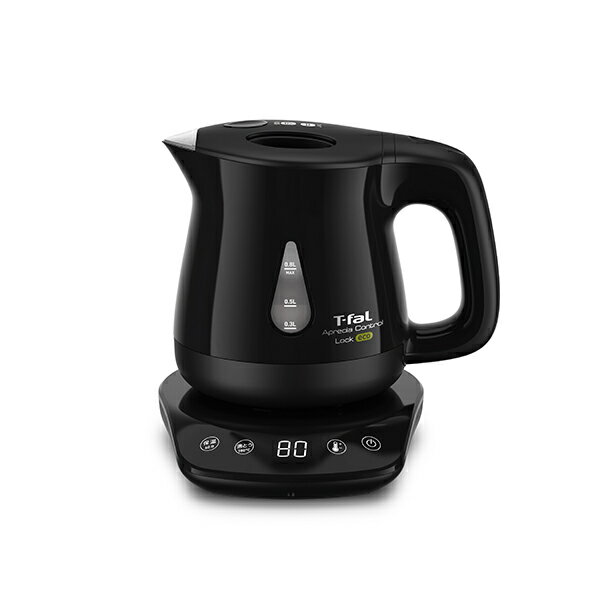 【送料無料】T-fal KO8418JP アプレシア ロック コントロール エコ ブラック 0.8L ポット ケトル 保温 保冷 ステンレス テーブル 卓上 簡単 楽々 押すだけ 家 職場 仕事 飲食店 お店 カフェ 喫茶店 シンプル おしゃれ 一人暮らし 家族 友達 お茶 コーヒー 8段階
