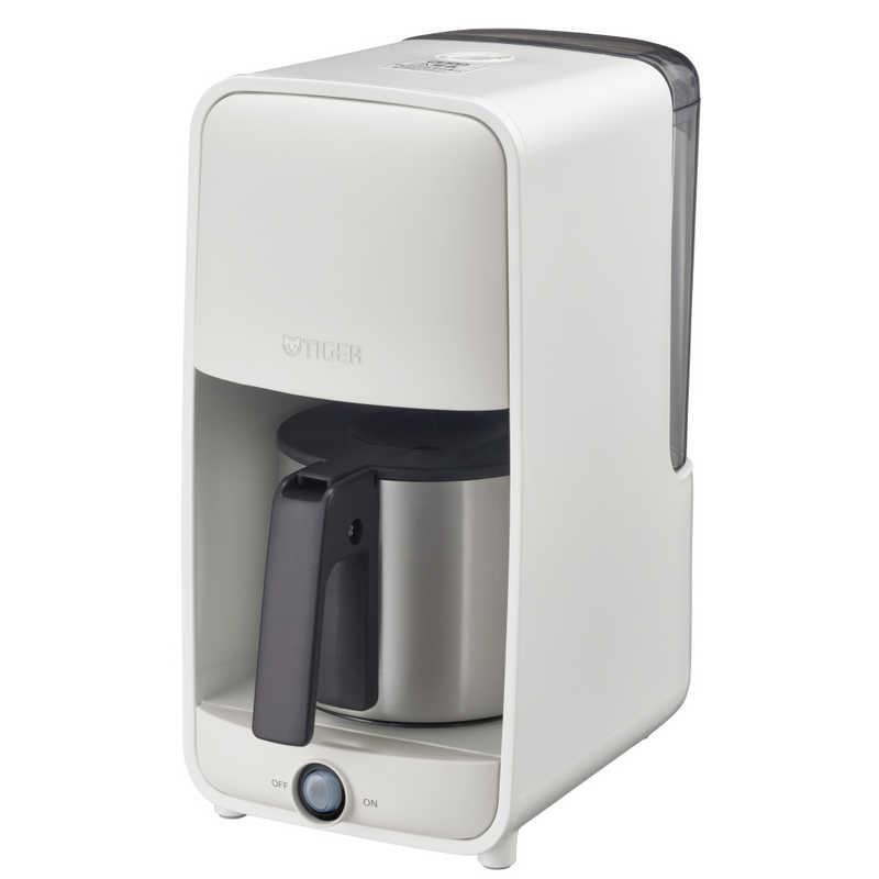 ★2025年モデル★ タイガー コーヒーメーカー 1～6杯 マットホワイト ADC-G060 WU 【Tiger タイガー魔法瓶 コーヒー 電動 保温 濃度 調節 スリム コンパクト ステンレス サーバー 白】