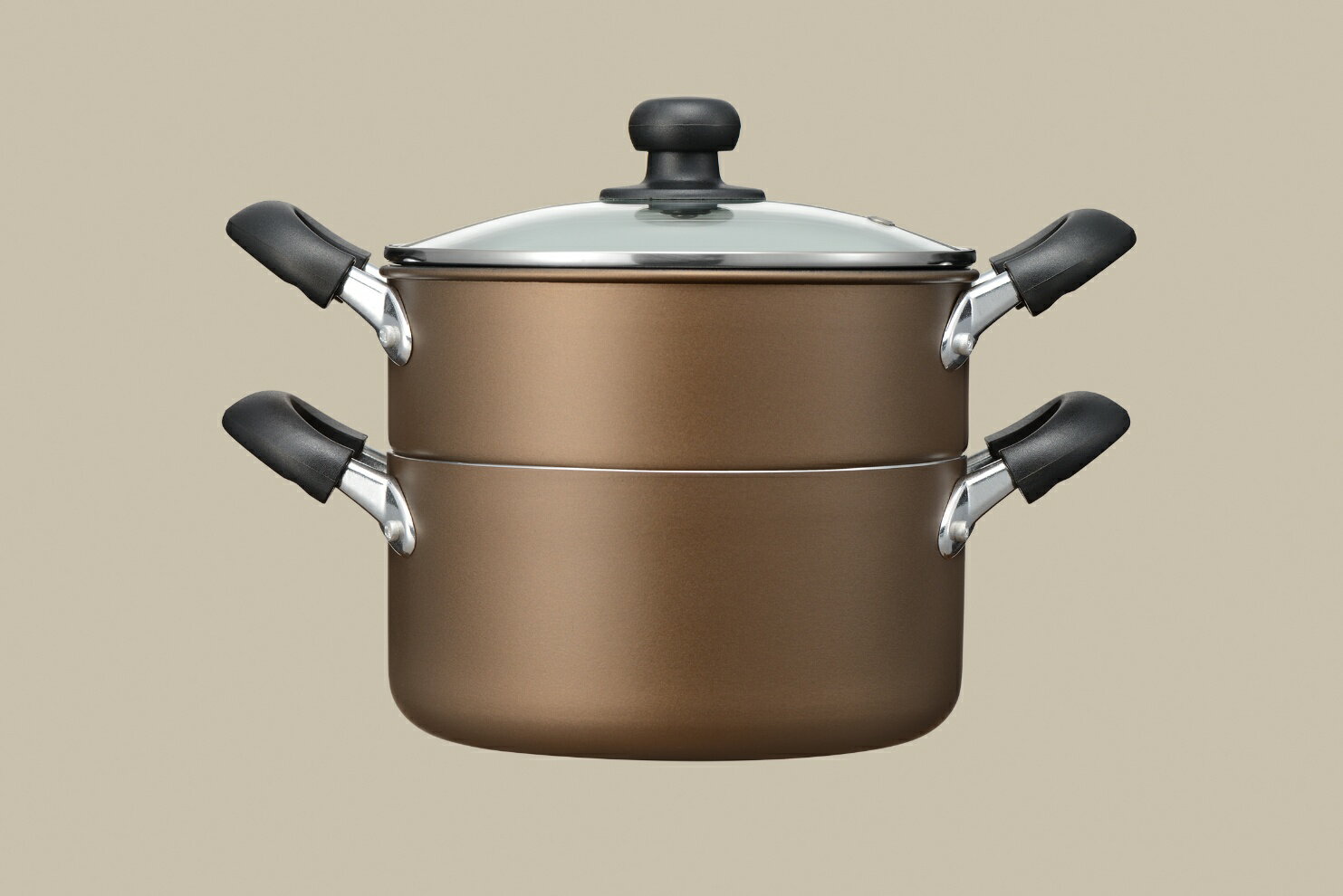 Rakuten - 和平 Newおおらか鍋 IH対応 二段蒸し器 20cm RB-2509 【IH ガス火 対応 蒸し器 両手鍋 調理器具 ガラス蓋付き 鍋 両手なべ 二段蒸し】