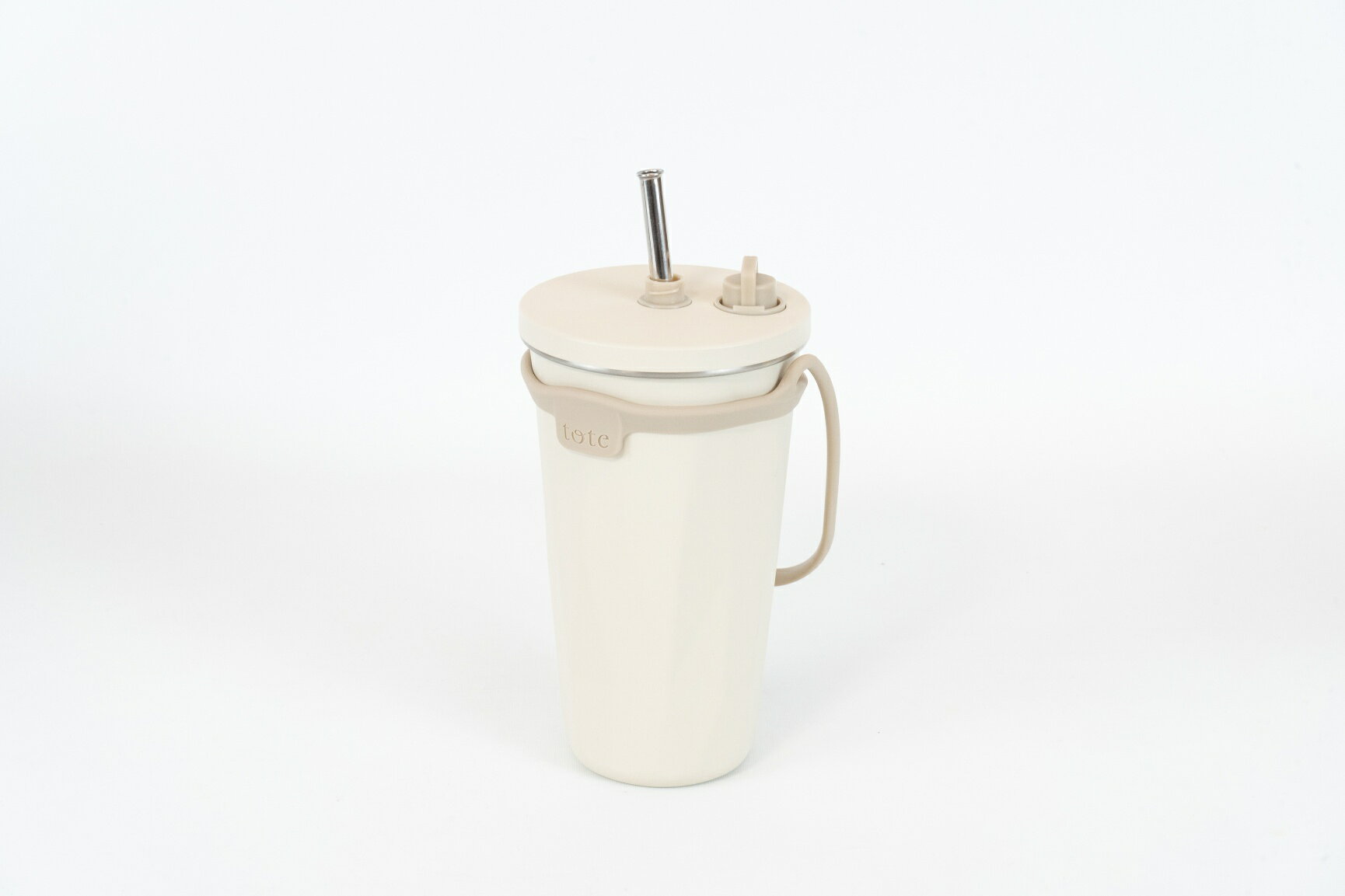 Other - 和平 トート ストロー付 2Way タンブラー 570ml アイボリー RH-1760 【ストラップ付 真空断熱構造 保温 保冷 持ち運びに便利 洗いやすい 蓋付き こぼれにくい プレゼント ギフト 贈り物】