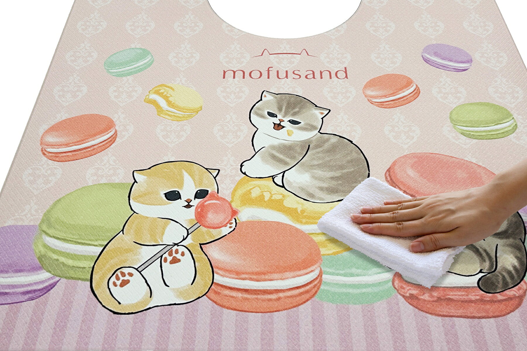 ヨコズナ モフサンド PVCトイレマット マカロンにゃん 55×60cm 【mofusand ネコ ね...