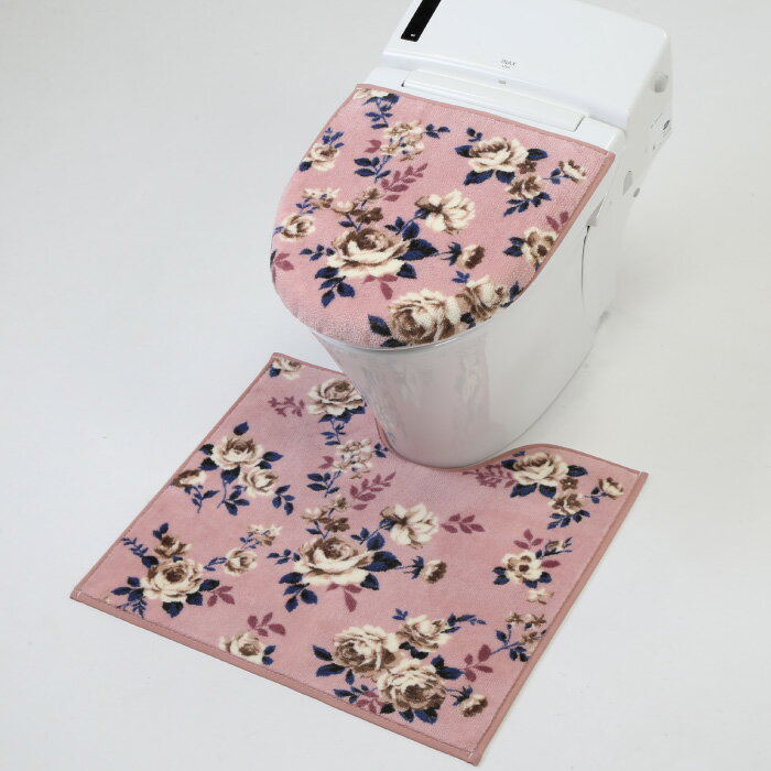 薔薇柄が好きなんだけど、ちょっと派手で、とお悩みの方にピッタリのシリーズです。 落ち着いたくすみカラーです。 トイレ空間を上品な印象にします。 ■サイズ：約58×65cm ■素材：アクリル100%