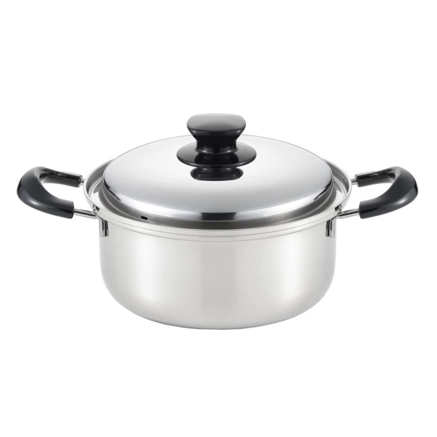 Rakuten - ヨシカワ インテグレード 両手鍋 22cm 4.5L SJ3396 IH対応 ガス火対応 【送料無料 日本製 ステンレス 国産 燕三条 シンプル】