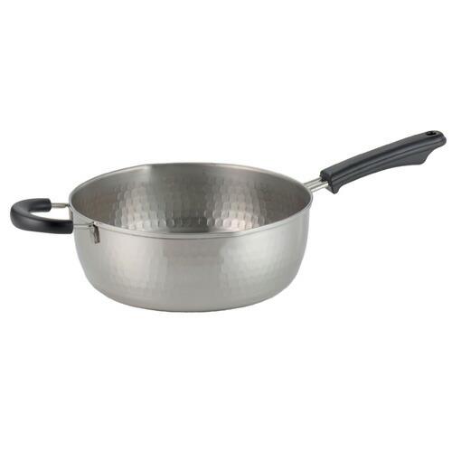 Ih Incompatible - ヨシカワ 味壱 ステンレス雪平鍋 24cm 3.8L SJ3415 IH対応 ガス火対応 【日本製 ステンレス 国産 燕三条 両口 片手鍋 補助ハンドル付】