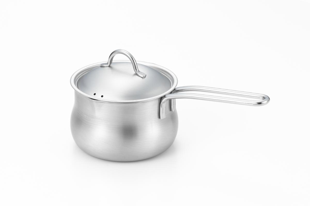 乐天商城 - 【2160円以上送料無料】ヨシカワ ガス火専用 ステンレス両口ミルクパン 12cm フタ付 YJ3674
