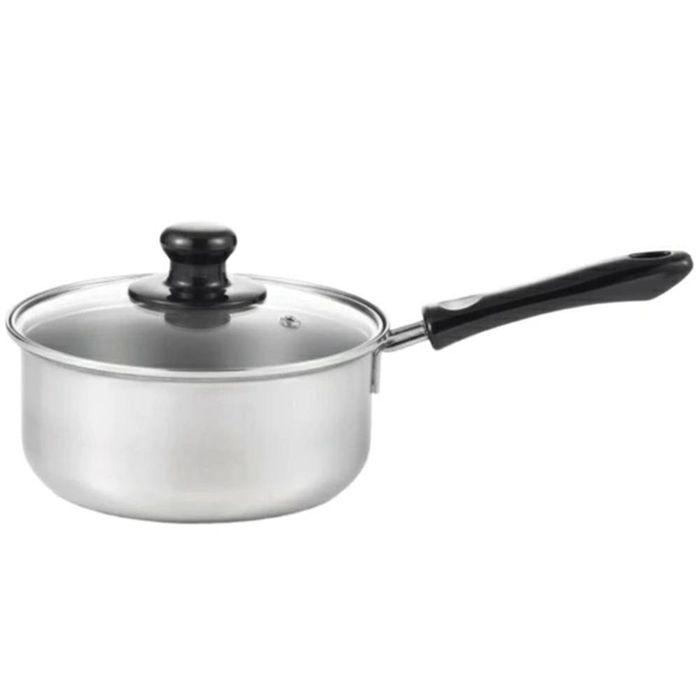 Rakuten - ヨシカワ クックルックネオ 片手鍋 18cm SJ4003 日本製 【IH ガス火 対応 日本製 yoshikawa ステンレス ガラス蓋 付き 煮物 汁物 和食 味噌汁 煮込み】
