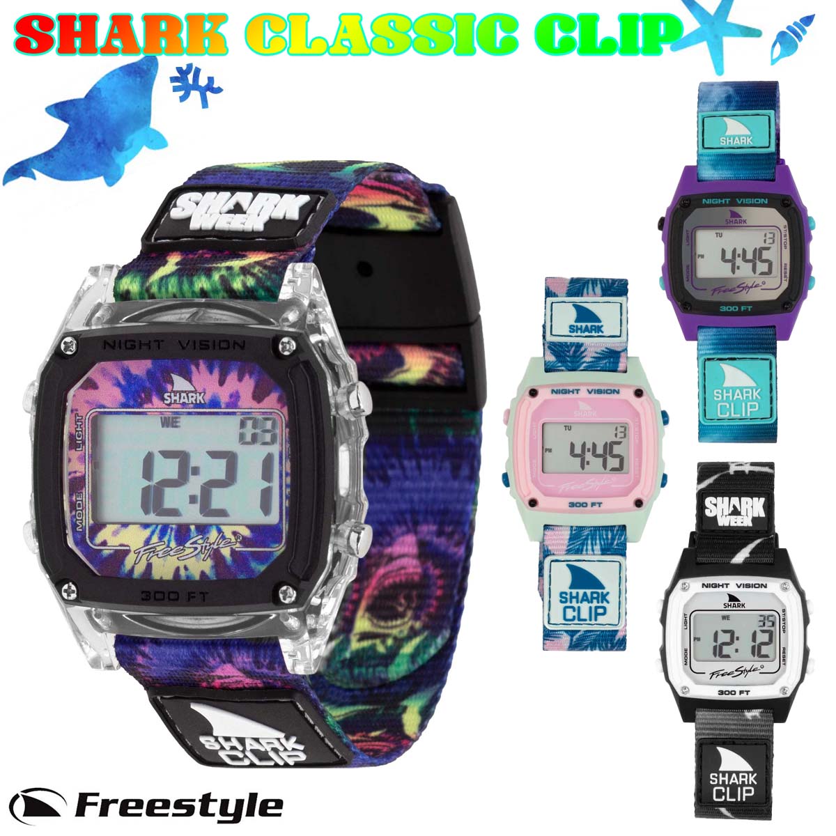 23 Freestyle フリースタイル 腕時計 SHARK CLASSIC CLIP シャーク クラシック クリップ 防水 時計 タイマー ストップウォッチ ユニセックス メンズ レディース 2023年 サーフィン ダイビング 日本正規品