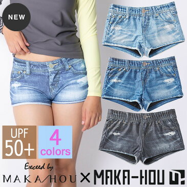 MAKA-HOU マカホー デニムプリントパンツ ボードショーツ レディース 2019年春夏モデル DENIM PRINT PANTS UPF50＋ 品番:41W05-91S 日本正規品