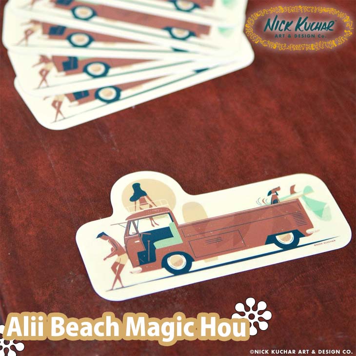 21 Nick Kuchar ニックカッチャー ステッカー Alii Beach Magic Hour 車 犬 シール ハワイ 日本正規品