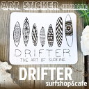 DRIFTER surf shop cafe ドリフター サーフショップアンドカフェ サーフボード ロブ マチャド アートステッカー 限定販売 ロゴステッカー サーフィン シール バリ島 BALI Rob Machado ART STICKER BOARD GURU